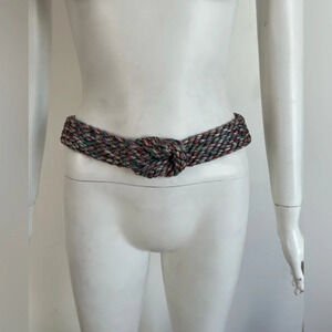 Vintage Womens Woven Belt Colorful Multicolor